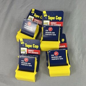 5 Foam Pro Tape Caps 2" w/ Dispenser (5 Packs) Yellow #148 NEW